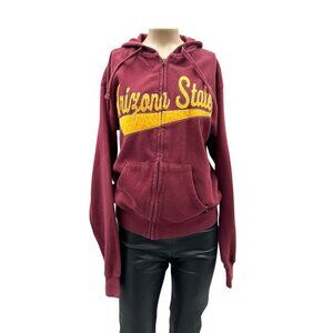 ASU Arizona State Maroon Full-Zip Hoodie Sweatshirt J-America Sportswear Women S